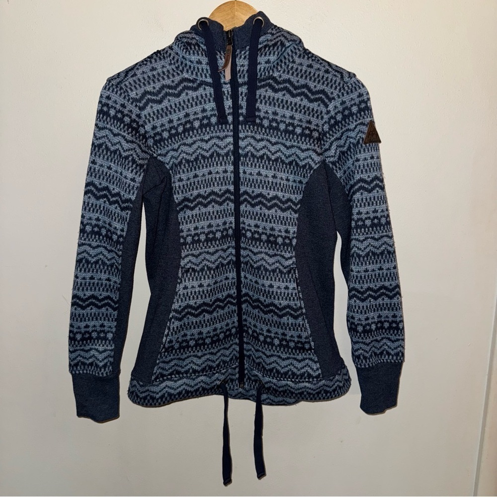 Avalanche Outdoor Sherpa Hooded Knit Full Zip Up Jacket Women’s Size Small